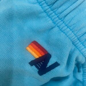 Aviator Nation Light Blue Track Pants with Yellow Accent